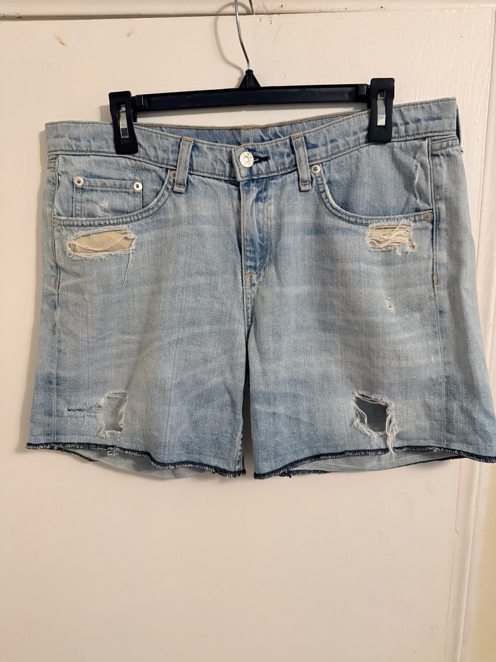 rag & bone/JEAN Light Wash Denim shorts Light Blue